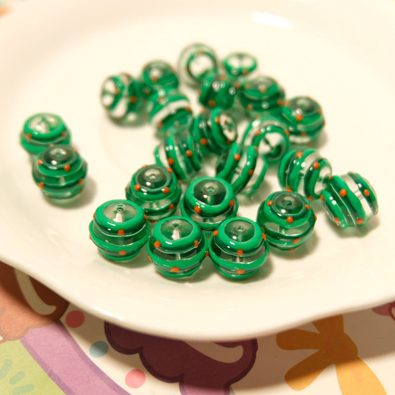 Cuentas de accesorios de joyería DIY de vidrio de dibujos animados de 12MM al por mayor